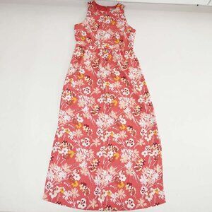 Loft Women's Sleeveless Maxi Dress Coral NWT 4 Petite Floral Print Polyester 4P